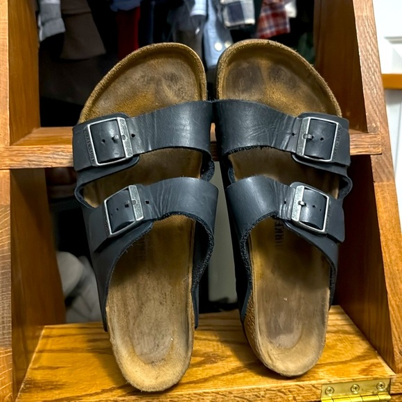 Birkenstock Arizona - Navy Blue Leather - Picture 3 of 5